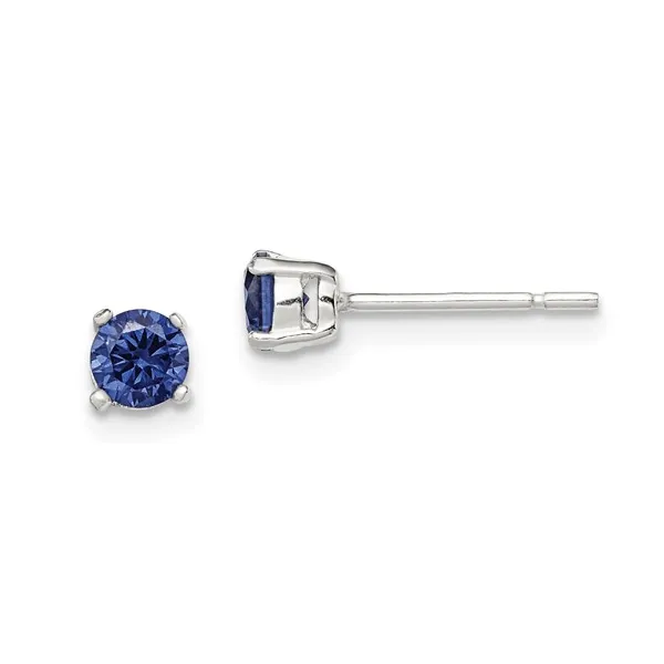 Sterling Silver Syn September Birthstone Stud Earrings Swede's Jewelers East Windsor, CT