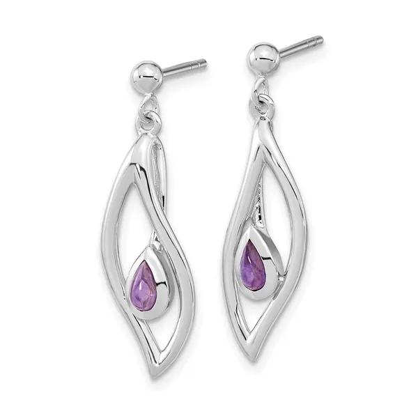 Sterling Silver Amethyst Post-Back Drop Earrings Swede's Jewelers East Windsor, CT