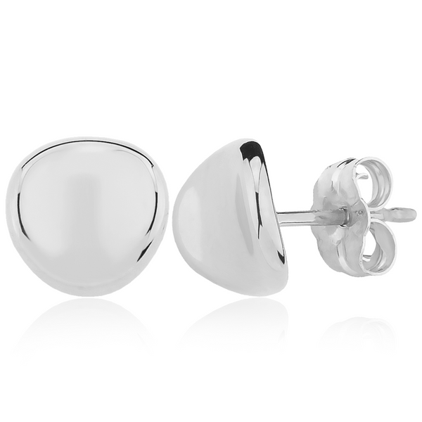 Sterling Silver Concave Disc Post-back Earrings Swede's Jewelers East Windsor, CT