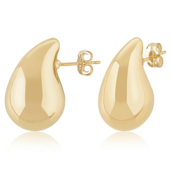 Sterling Silver Gold Vermeil Teardrop Post-back Earrings Swede's Jewelers East Windsor, CT
