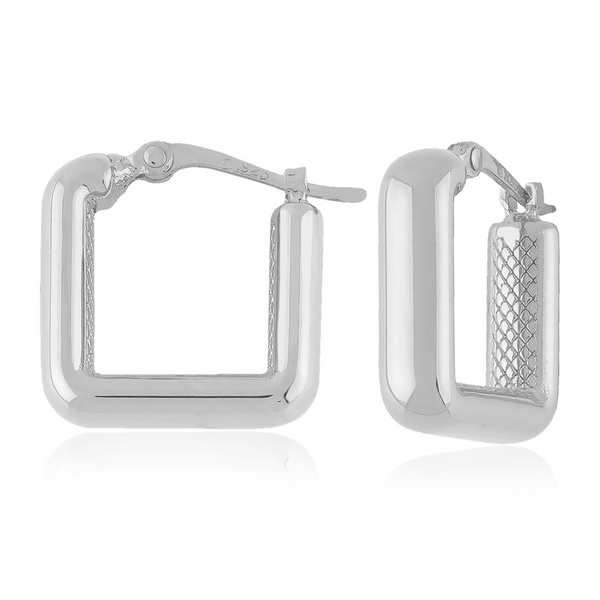 Sterling Silver Small Square Hoop Earrings Swede's Jewelers East Windsor, CT