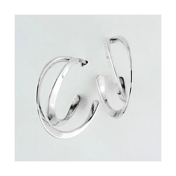 Tom Kruskal Sterling Silver Double Hoop Earrings Swede's Jewelers East Windsor, CT