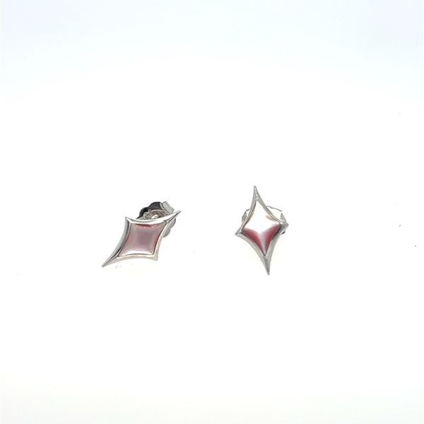 Sterling Silver Pink MOP Stud Earrings Swede's Jewelers East Windsor, CT