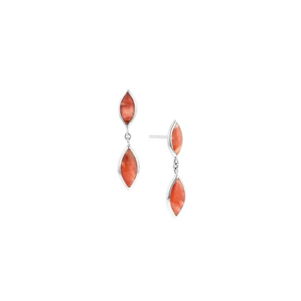 Sterling Silver Dangle with Red Spiny Oyster Inlay Swede's Jewelers East Windsor, CT