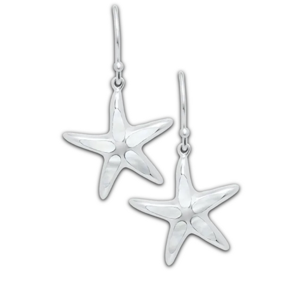 Sterling Silver MOP Starfish Dangle Earrings Swede's Jewelers East Windsor, CT