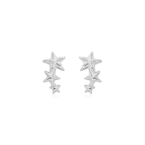 Sterling Silver Triple Star Earrings Swede's Jewelers East Windsor, CT