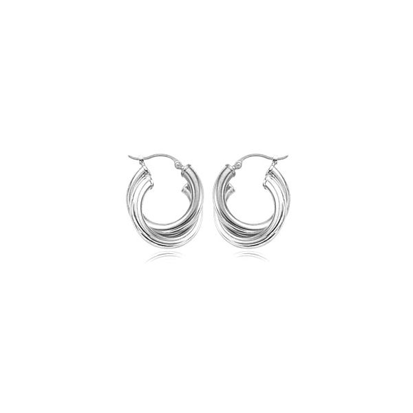 Sterling Silver Double Hoop Interlocked Earrings Swede's Jewelers East Windsor, CT