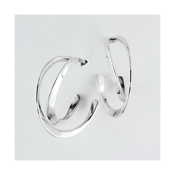Tom Kruskal Sterling Silver Double Hoop Earrings Swede's Jewelers East Windsor, CT