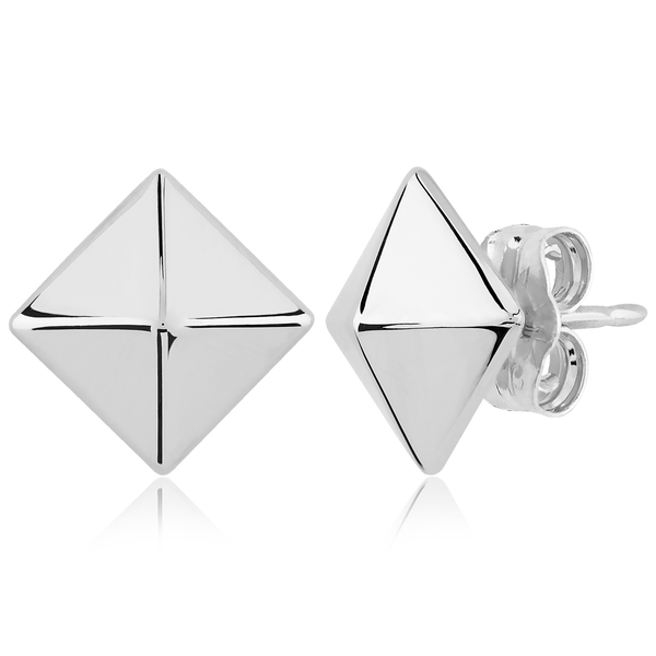 Sterling Silver Pyramid Stud Earrings Swede's Jewelers East Windsor, CT