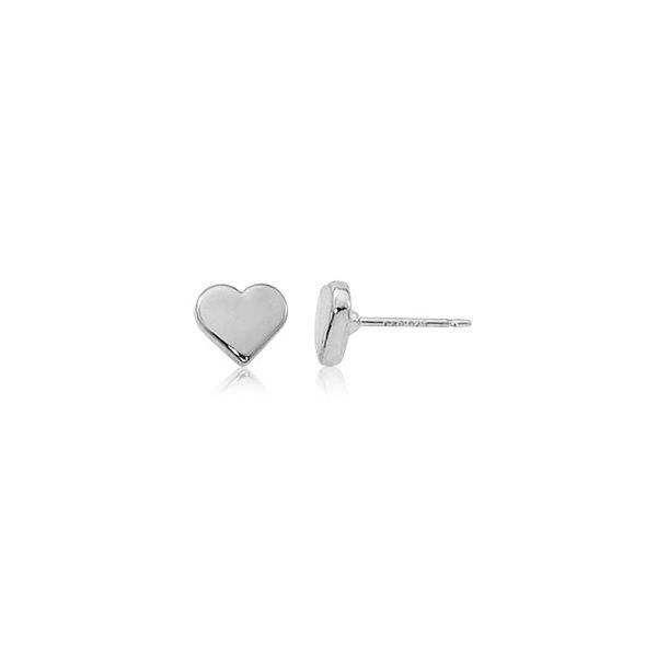Sterling Silver Heart Stud Earrings 8mm Swede's Jewelers East Windsor, CT