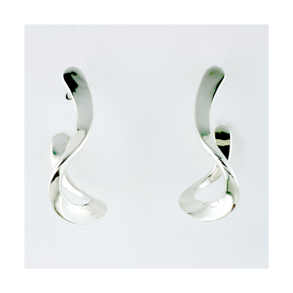 Tom Kruskal Ruffle Hook Earrings with Friction Backs Swede's Jewelers East Windsor, CT