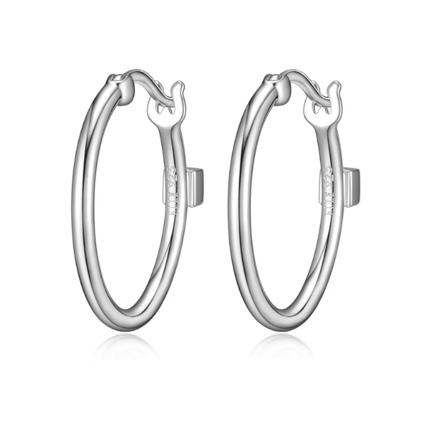Elle Sterling Silver Medium Hoops Swede's Jewelers East Windsor, CT