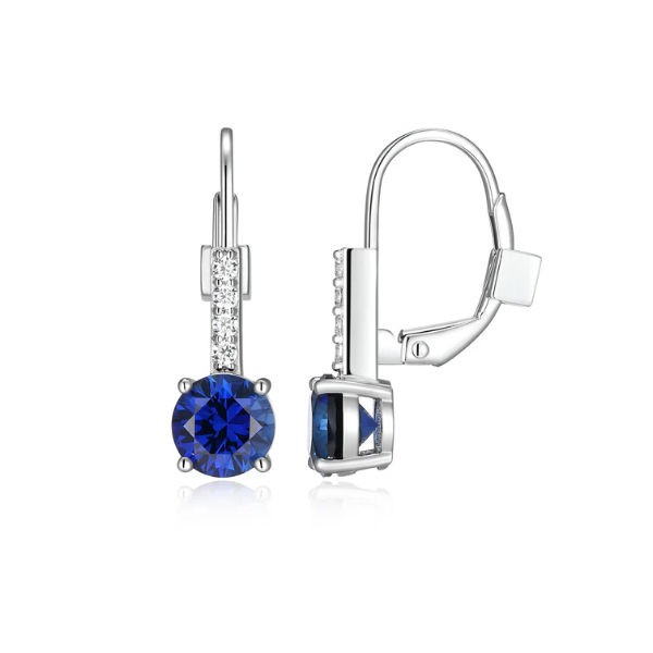 Elle Sterling Silver Lab Created Sapphire Earrings Swede's Jewelers East Windsor, CT