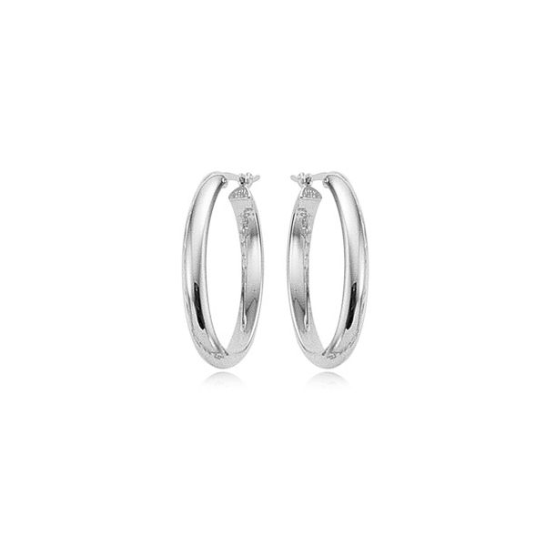 Carla  Sterling Silver Medium Hoop Earrings Swede's Jewelers East Windsor, CT