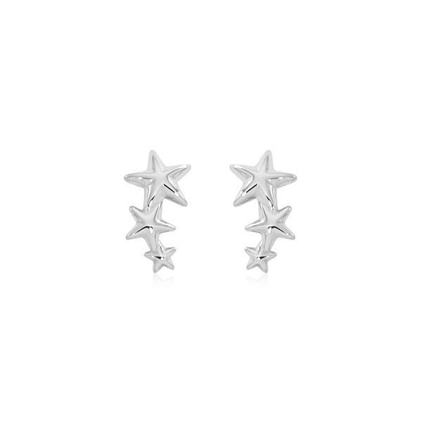 Sterling Silver Triple Star Earrings Swede's Jewelers East Windsor, CT