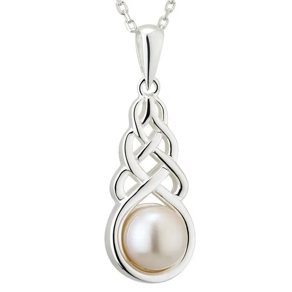 Solvar Sterling Silver Freshwater Pearl Celtric Pendant Swede's Jewelers East Windsor, CT