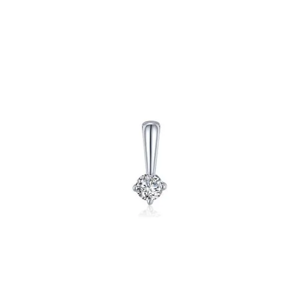 Sterling Silver Small Polished Simulated Diamond Birthstone Pendant. Swede's Jewelers East Windsor, CT