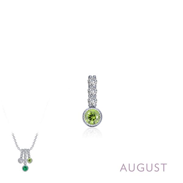 Sterling Silver Simulated Small CZ  Peridot Birthstone Pendant. Swede's Jewelers East Windsor, CT