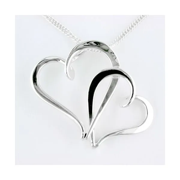 Tom Kruskal Sterling Silver Kissing Hearts Pendant Swede's Jewelers East Windsor, CT