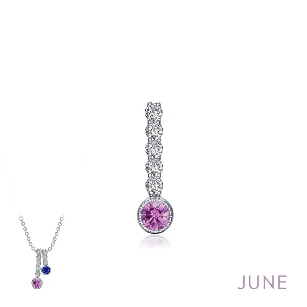Sterling Silver Large CZ & Alexandrite June Birthstone Pendant. Swede's Jewelers East Windsor, CT