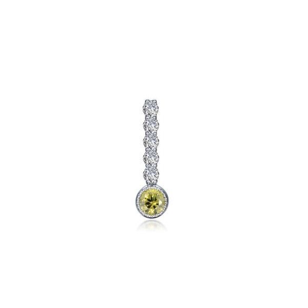 Sterling Silver Large CZ & Simulated Yellow Topaz Birthstone Pendant Swede's Jewelers East Windsor, CT