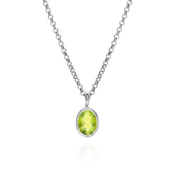 Sterling Silver Rhodium Plated Peridot Pendant Swede's Jewelers East Windsor, CT