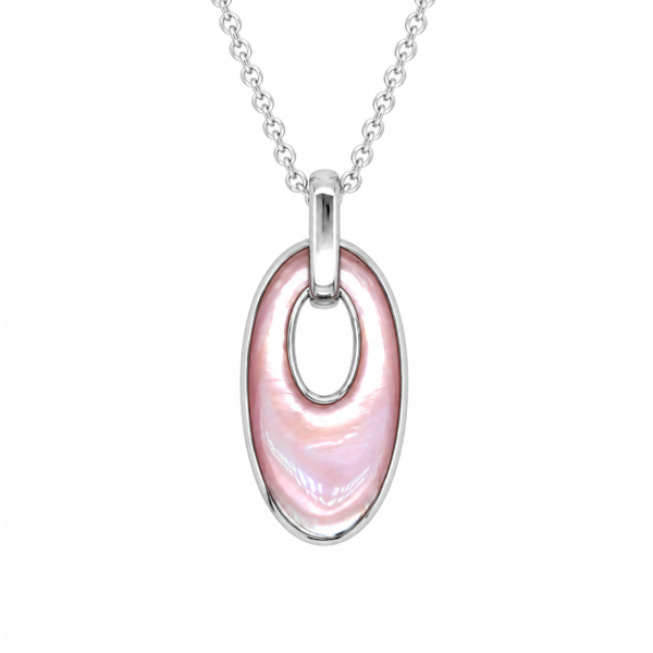 Sterling Silver Pink Mother of Pearl Necklace Swede's Jewelers East Windsor, CT
