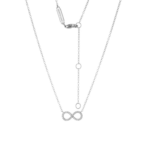 SS Lab Diamond 0.10CTW Infinity Symbol Necklace 16-18