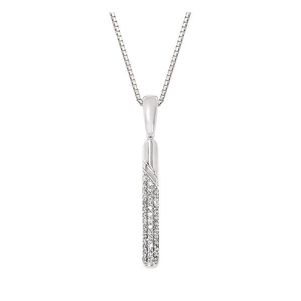 Sterling Silver Diamond .16CTW G/SI1 Bar Pendant on 18