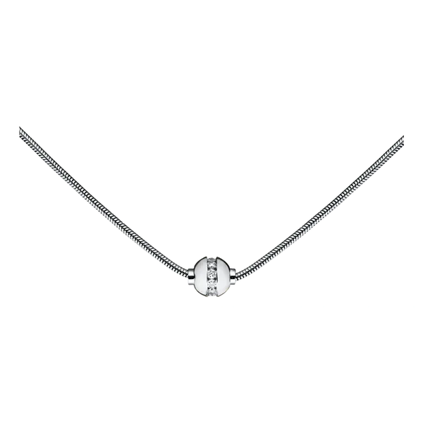 Sterling Silver Cape Cod Necklace with Sterling Silver CZ Bead Swede's Jewelers East Windsor, CT