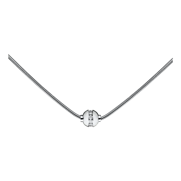 Sterling Silver Cape Cod Necklace with Sterling Silver CZ Bead Swede's Jewelers East Windsor, CT