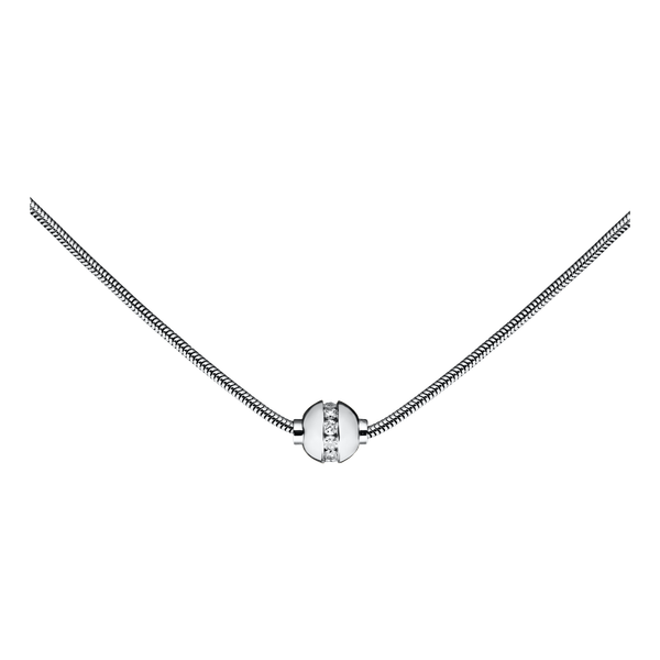 Sterling Silver Cape Cod Necklace with Sterling Silver CZ Bead Swede's Jewelers East Windsor, CT