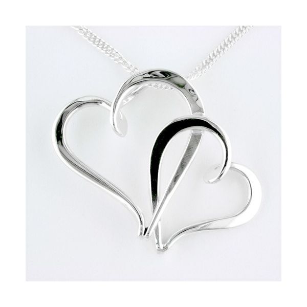 Tom Kruskal Sterling Silver Kissing Hearts Pendant Swede's Jewelers East Windsor, CT