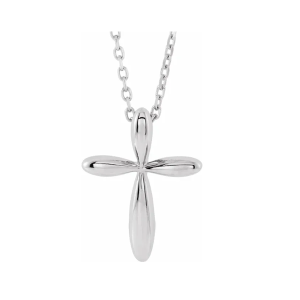 Sterling Silver Small Cross (10 x 7.72 mm)  on 1mm 16-18