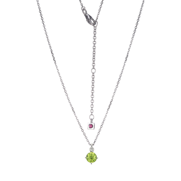 ELLE Sterling Silver Genuine Peridot with Lab Grown Diamond Necklace Swede's Jewelers East Windsor, CT