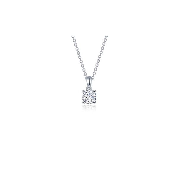 Sterling Silver Cz Solitaire Necklace on 20