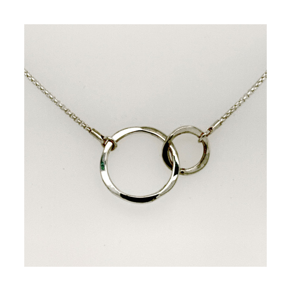 Sterling Silver Mother & Child Circle Necklace 16-18
