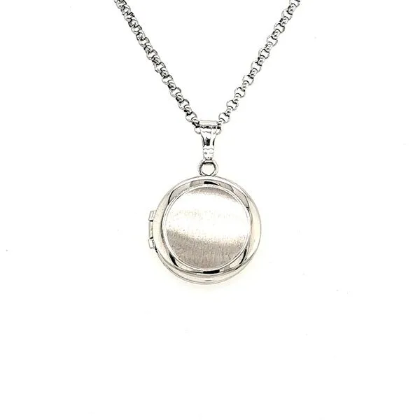 Sterling Silver Small Round Locket an 18