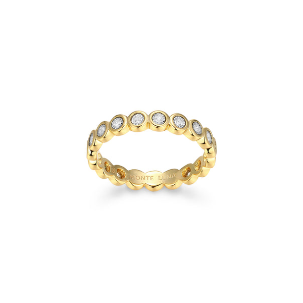 Gold Plated Sterling Silver Bezel-set Lab Grown Diamond .17CTW Ring Size 7 Swede's Jewelers East Windsor, CT