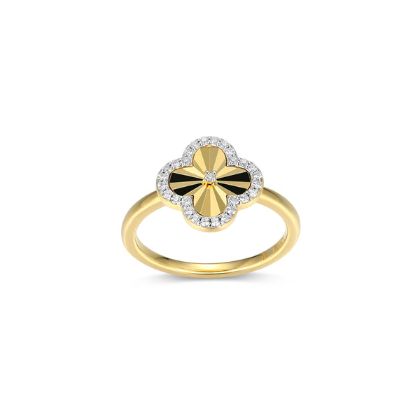 Gold Plated Sterling Silver Sunburst Ring with .14Ct Lab Grown Diamond, Size 7 Swede's Jewelers East Windsor, CT