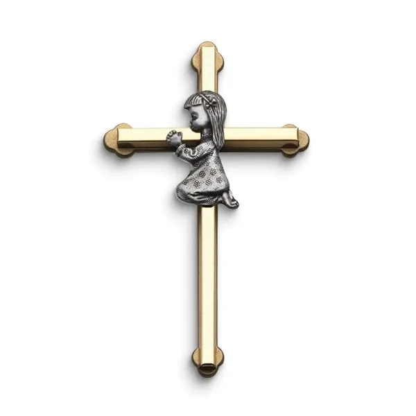 Girls Two-tone Satin Finish Wall Cross Swede's Jewelers East Windsor, CT