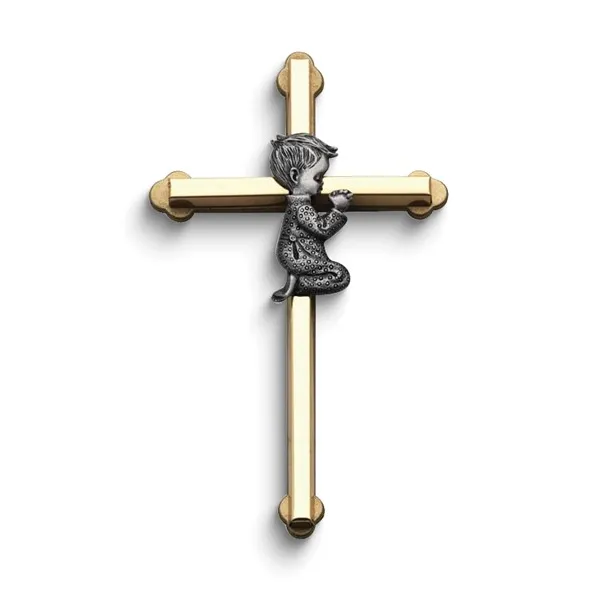Boy's Two-tone Satin Finish Wall Cross Swede's Jewelers East Windsor, CT