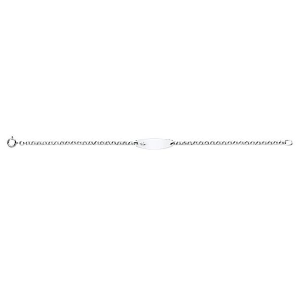 Children's Sterling Silver ID with Diamond Bracelet 6.25