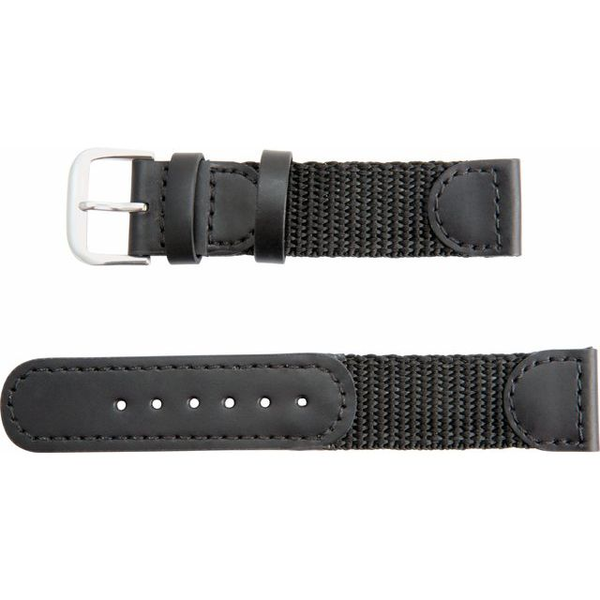 19 mm Regular Black Nylon/Leather Watch Band Swede's Jewelers East Windsor, CT
