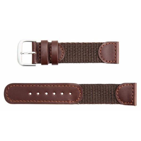 19 mm Regular Brown Nylon/Leather Watch Band Swede's Jewelers East Windsor, CT