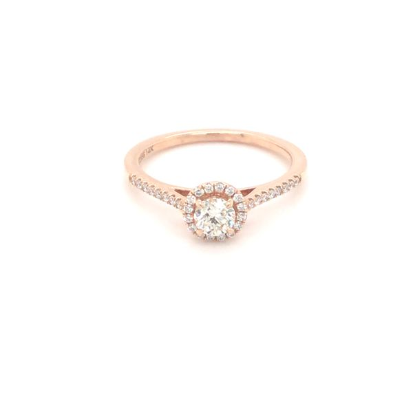 0.33CT Round Brilliant Diamond Noam Carver 14KT Rose Gold Halo Engagement Ring | Total Diamond Weight 0.50ct Image 2 Taylors Jewellers Alliston, ON