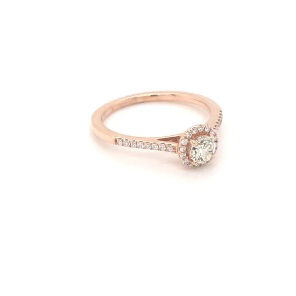 0.33CT Round Brilliant Diamond Noam Carver 14KT Rose Gold Halo Engagement Ring | Total Diamond Weight 0.50ct Image 4 Taylors Jewellers Alliston, ON