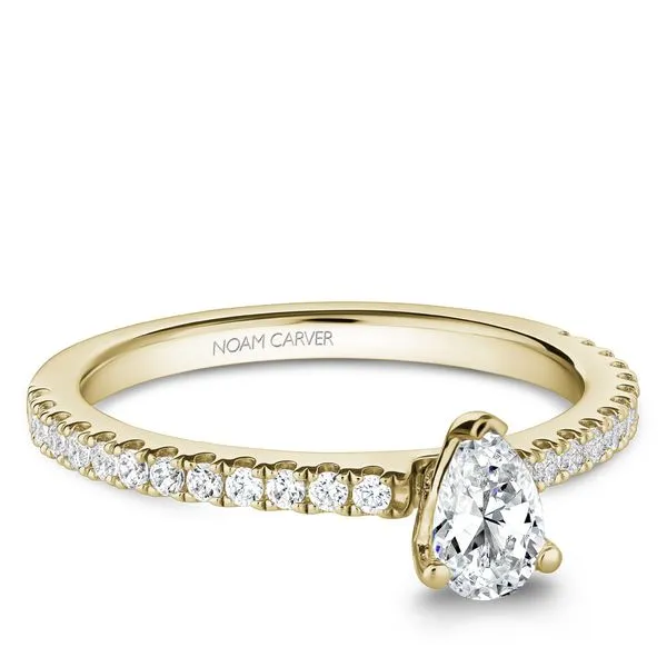 0.50CT Pear Shaped Diamond Carver Studio Engagement Ring in 14KT Yellow Gold with 0.76 Total Carat Weight similar item image