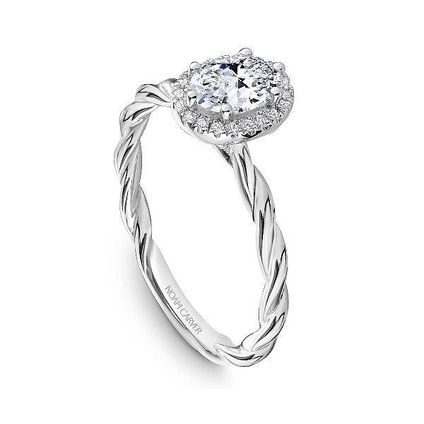 0.50 Center Oval Diamond Engagement Ring | Carver Studio | 14KT White Gold Image 2 Taylors Jewellers Alliston, ON