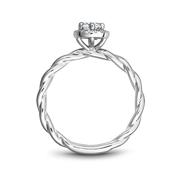 0.50 Center Oval Diamond Engagement Ring | Carver Studio | 14KT White Gold Image 3 Taylors Jewellers Alliston, ON